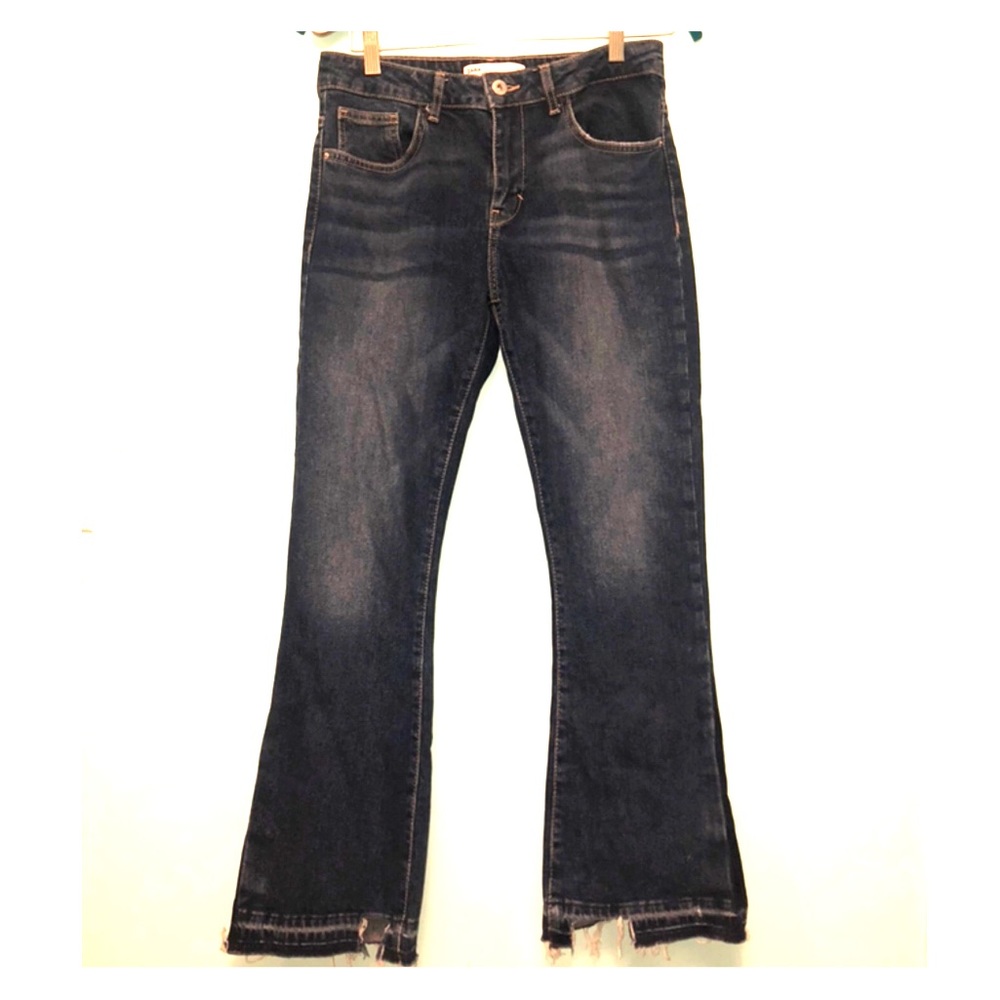 Zara Wideleg Distressed Denim